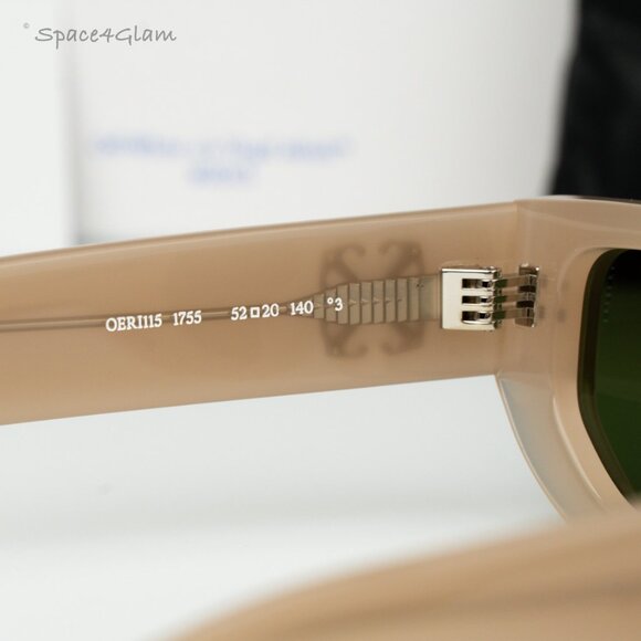 Off-White Women Sunglasses Beige Green Square OERI115 GREELEY 1755 NEW AUTHENTIC main image 7